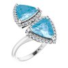 14K White Swiss Blue Topaz and .20 CTW Diamond Ring Ref 11922508